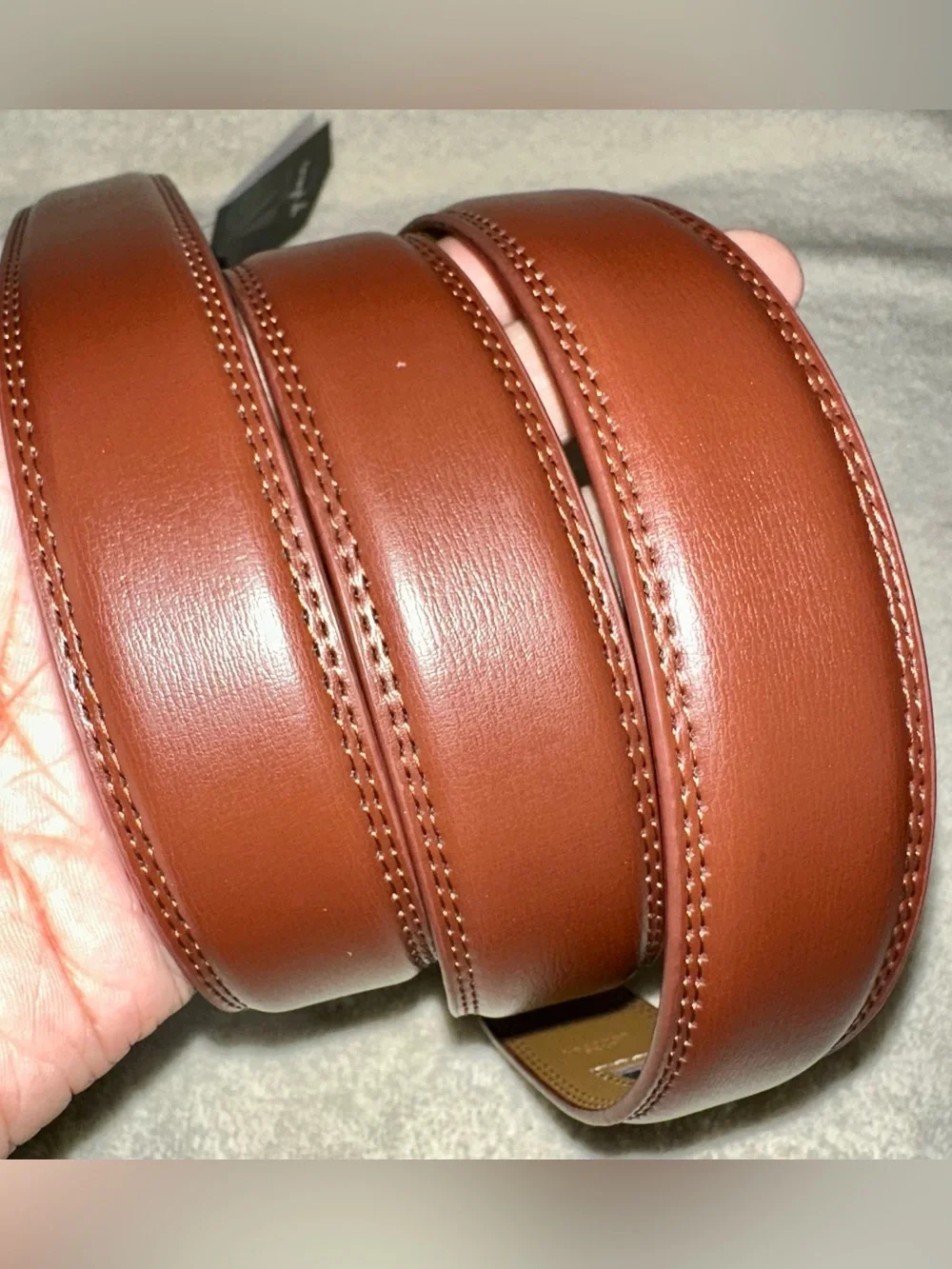 NWT Mio Marino Brown Leather Gold Vintage Linxx Ratchet Dress Belt Sz 28-44